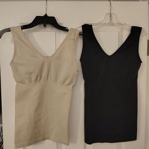 New York & Co Set Of Black & Nude Shaping Tank Tops